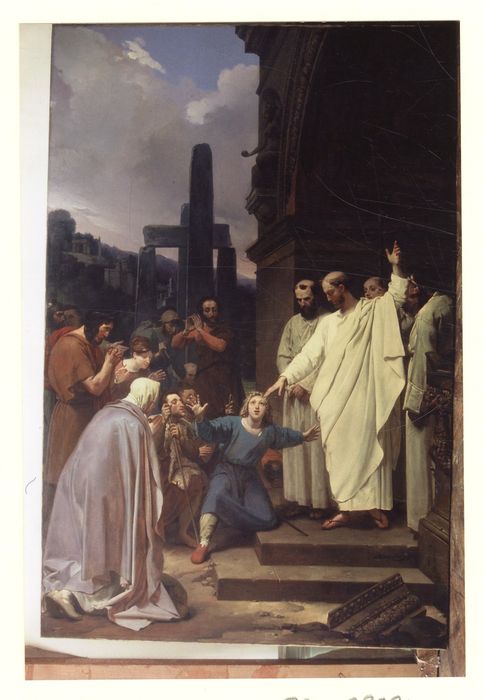 tableau : saint Clair guérissant l'aveugle