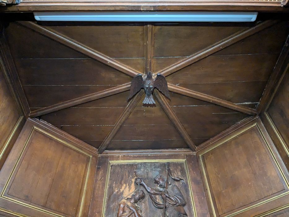 fonts baptismaux, détail du plafond