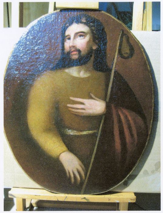 retable dit de sainte Barbe, détail d’un tableau : Saint Jean-Baptiste (photocopie numérisée)