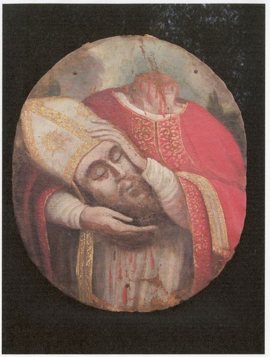 retable dit de sainte Barbe, détail d’un tableau : Saint Jean-Baptiste (photocopie numérisée)