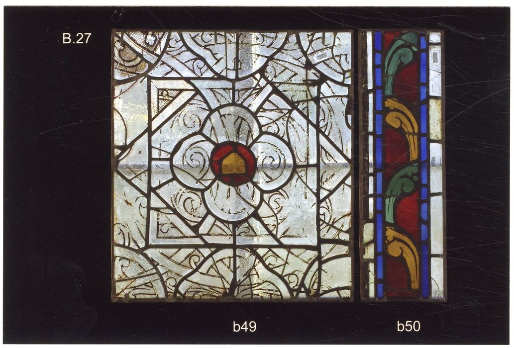 verrière (baie 27), détail du panneau 49 et 50