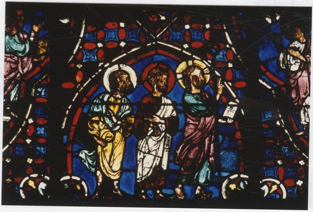 verrière n°0 (verrière des apôtres), détail du panneau 17 (le Christ appelle deux apôtres à le suivre)