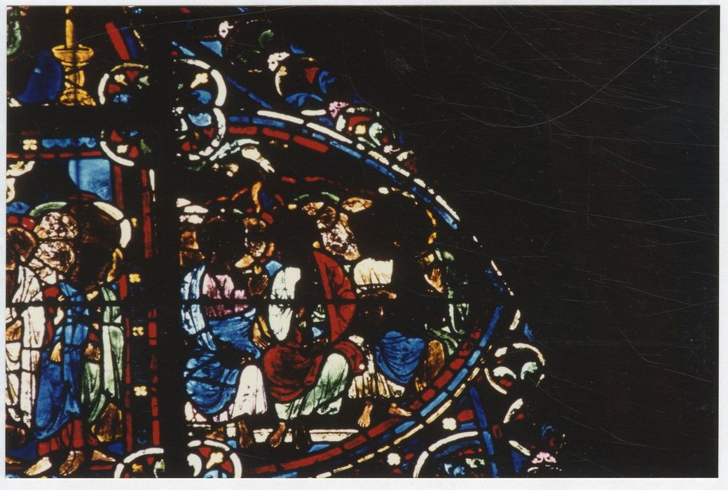 verrière n°0 (verrière des apôtres), détail du panneau 33 (Pentecôte)