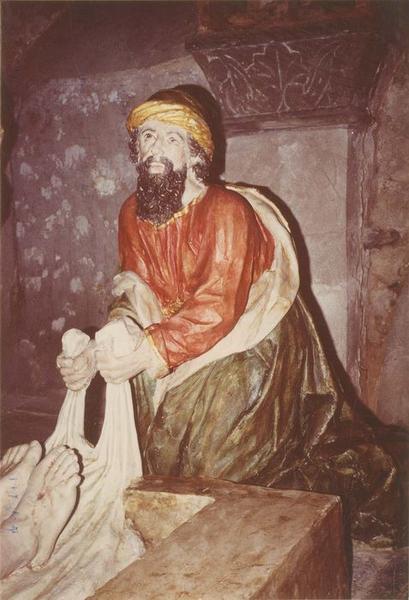 statue : mise au tombeau (la), vue partielle - © Ministère de la Culture (France), Archives départementales des Côtes-d’Armor, Conservation des antiquités et des objets d’art – Tous droits réservés