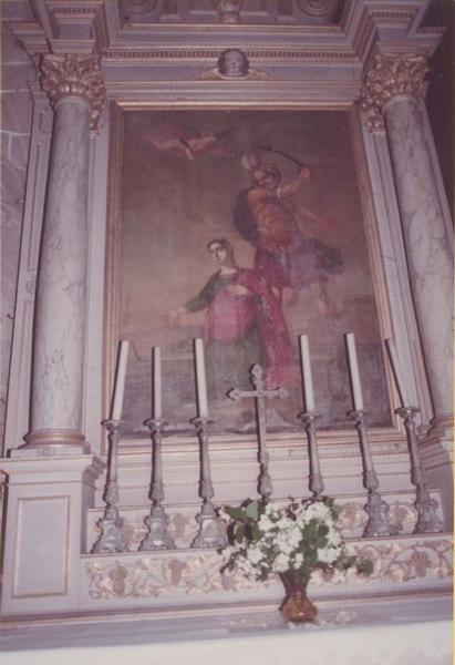 tableau du retable de sainte Barbe : martyre de sainte Barbe (le), vue générale