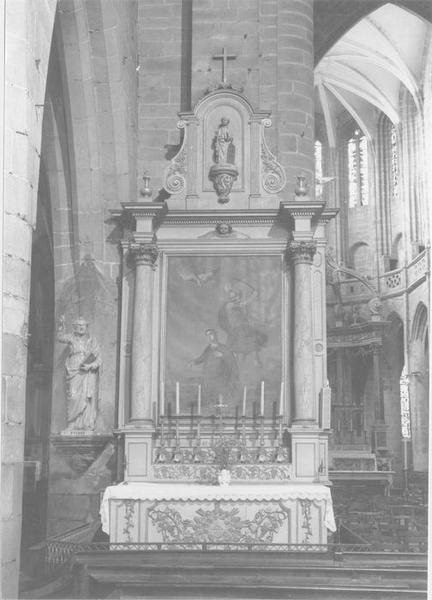 autel, retable, tableau de sainte Barbe : martyre de sainte Barbe (le), vue générale