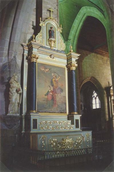 autel, retable, tableau de sainte Barbe : martyre de sainte Barbe (le), vue générale