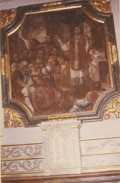 tableau, cadre : saint Mathurin guérissant la fille de l'empereur Maxime, vue générale - © Ministère de la Culture (France), Médiathèque du patrimoine et de la photographie (objets mobiliers), tous droits réservés