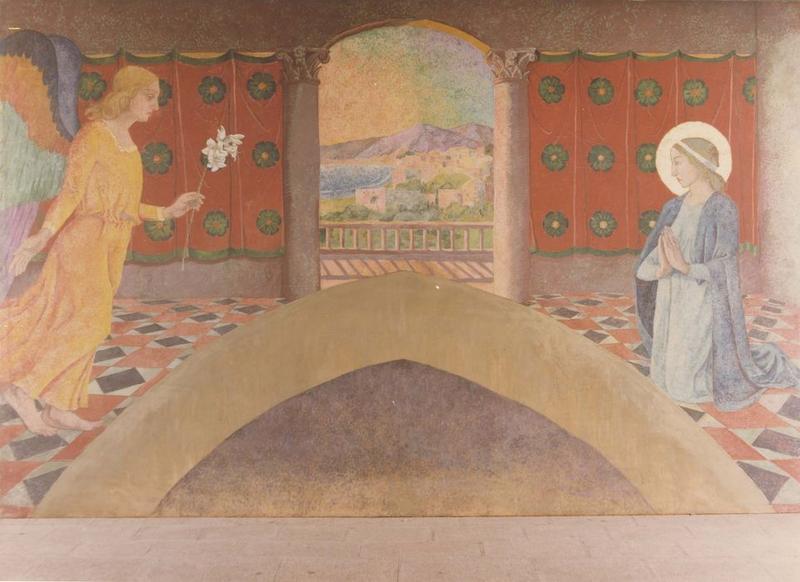 tableau (triptyque) : annonciation (l'), vue générale - © Ministère de la Culture (France), Médiathèque du patrimoine et de la photographie (objets mobiliers), tous droits réservés
