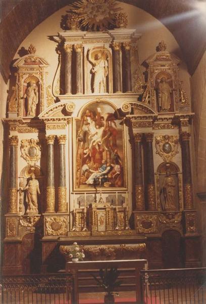 autel, tabernacle, retable (maître-autel), vue générale