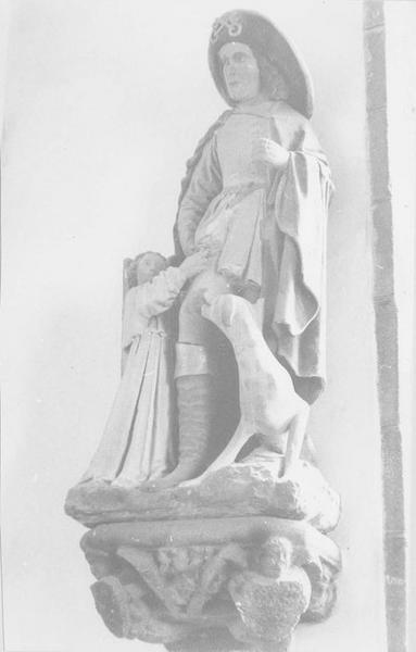 groupe sculpté : saint Roch, vue générale - © Ministère de la Culture (France), Archives départementales des Côtes-d’Armor, Conservation des antiquités et des objets d’art – Tous droits réservés