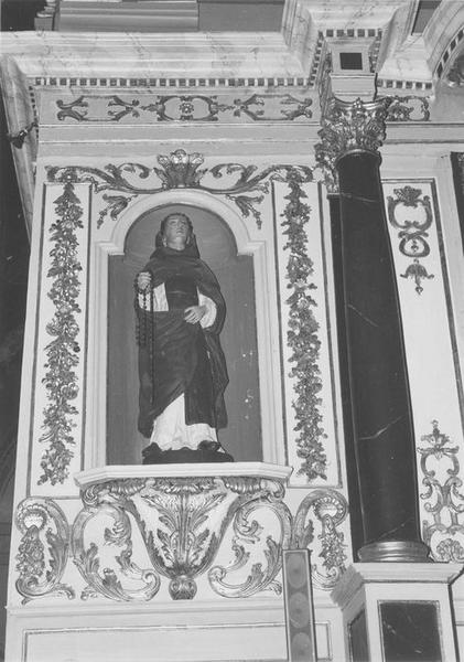 statue du retable sud : saint Dominique, vue générale