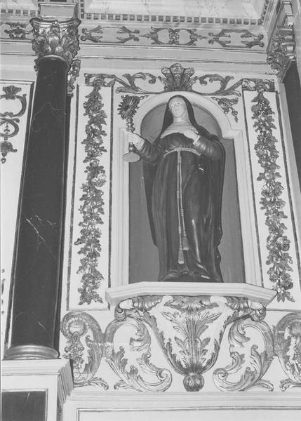 statue du retable sud : saint Claire d'Assise, vue générale