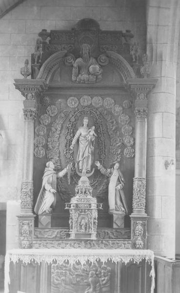 retable du Rosaire, statues (5), vue générale