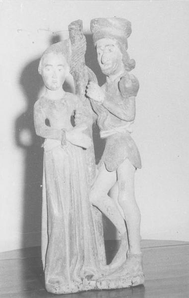 groupe sculpté : sainte Apolline et son bourreau, vue générale