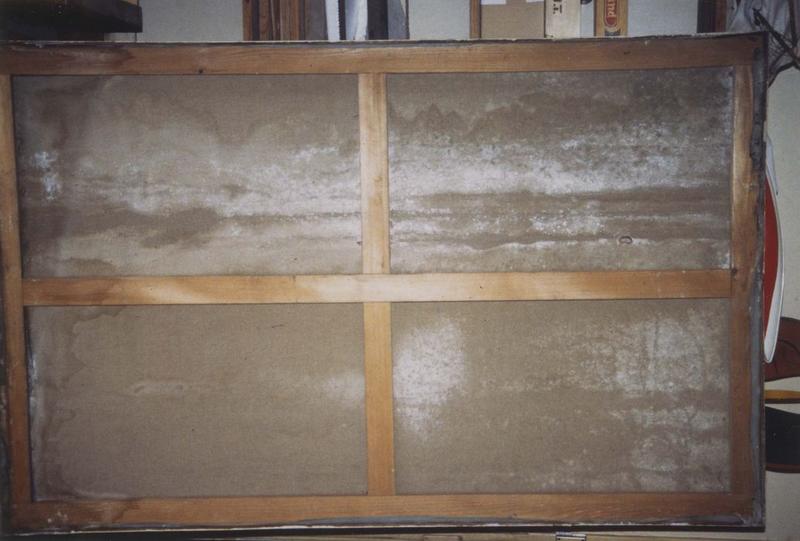 tableau : fonds marins, vue générale du revers