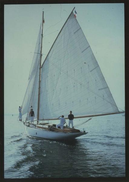 bateau de plaisance (cotre aurique) dit Viola, vue générale