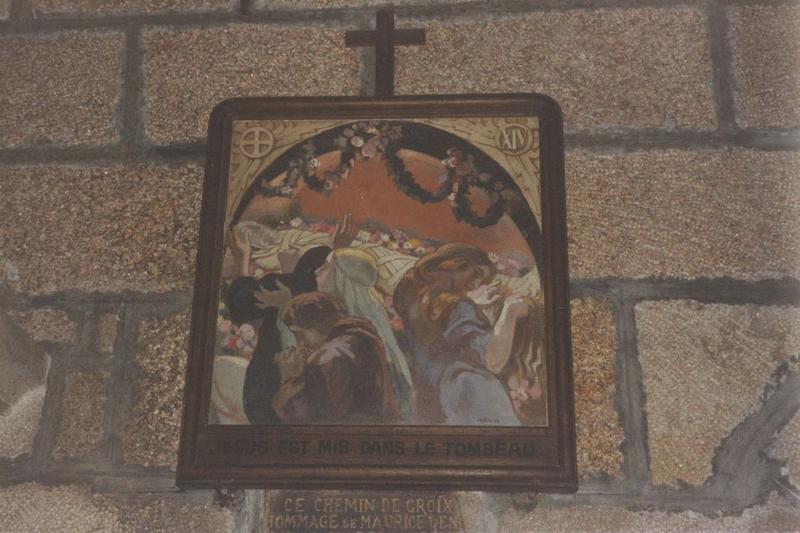 peinture monumentale : chemin de croix « Jésus est mis dans le tombeau », vue générale