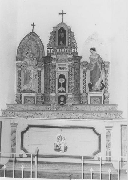 statues (2) : Vierge à l'enfant, sainte Marguerite, vue générale