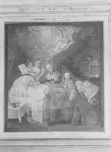 tableau : Agonisant recevant les sacrements, ou la bonne mort, vue générale