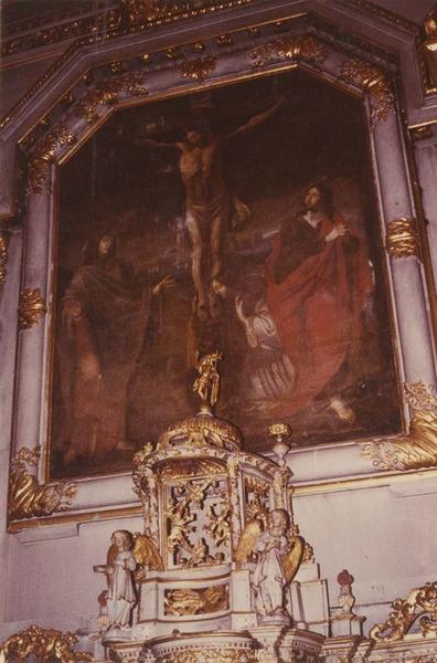 tableau du retable du maître-autel : crucifixion (la), vue générale