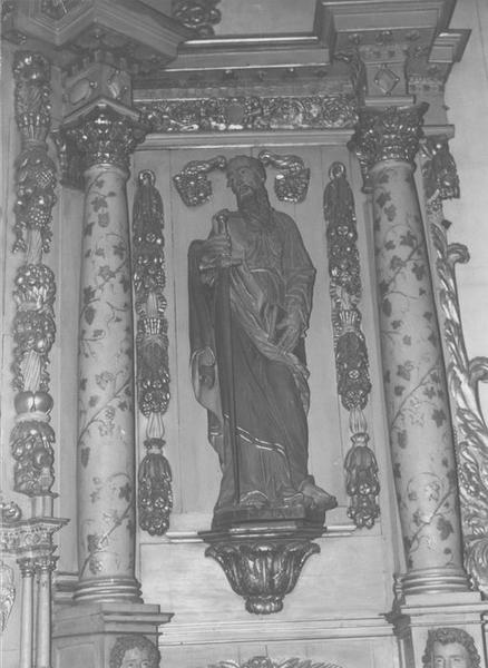 statue : saint Paul, vue générale - © Ministère de la Culture (France), Archives départementales des Côtes-d’Armor, Conservation des antiquités et des objets d’art – Tous droits réservés