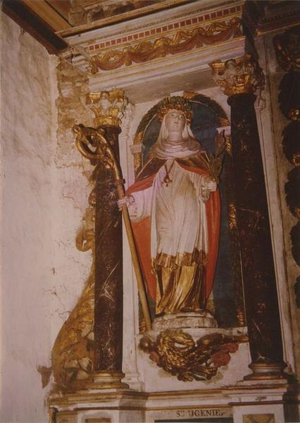 statue du maître-autel : sainte Eugénie, vue générale