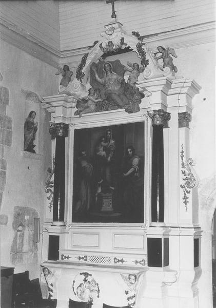 autel, retable, tableau : Vierge à l'enfant avec saint Jean et saint François d'Assise, dite La Madone aux Harpies, vue générale