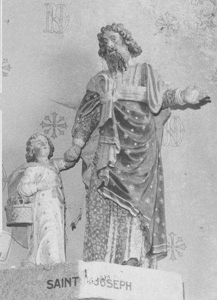 groupe sculpté : saint Joseph et l'enfant Jésus, vue générale