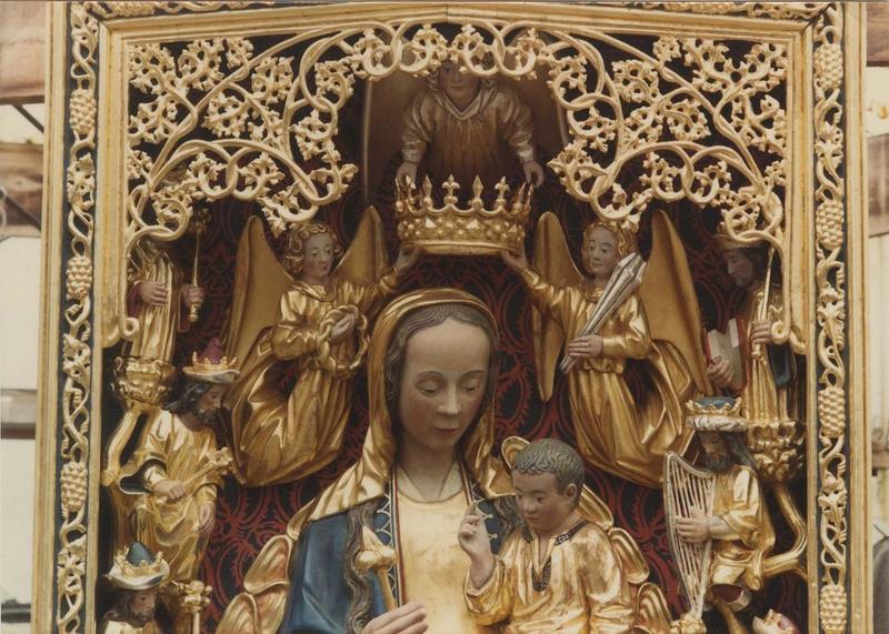 statues, niche : Arbre de Jessé, Vierge à l'Enfant, détail