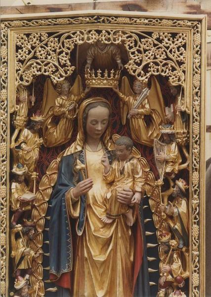 statues, niche : Arbre de Jessé, Vierge à l'Enfant, vue partielle