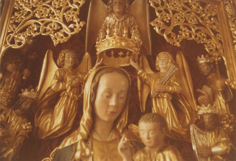 statues, niche : Arbre de Jessé, Vierge à l'Enfant, détail