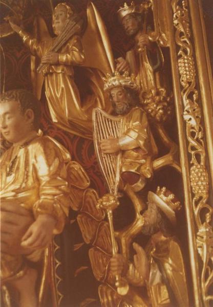 statues, niche : Arbre de Jessé, Vierge à l'Enfant, détail