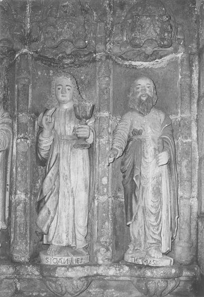 statues : Apôtres, saint Jean, saint Thomas, vue générale