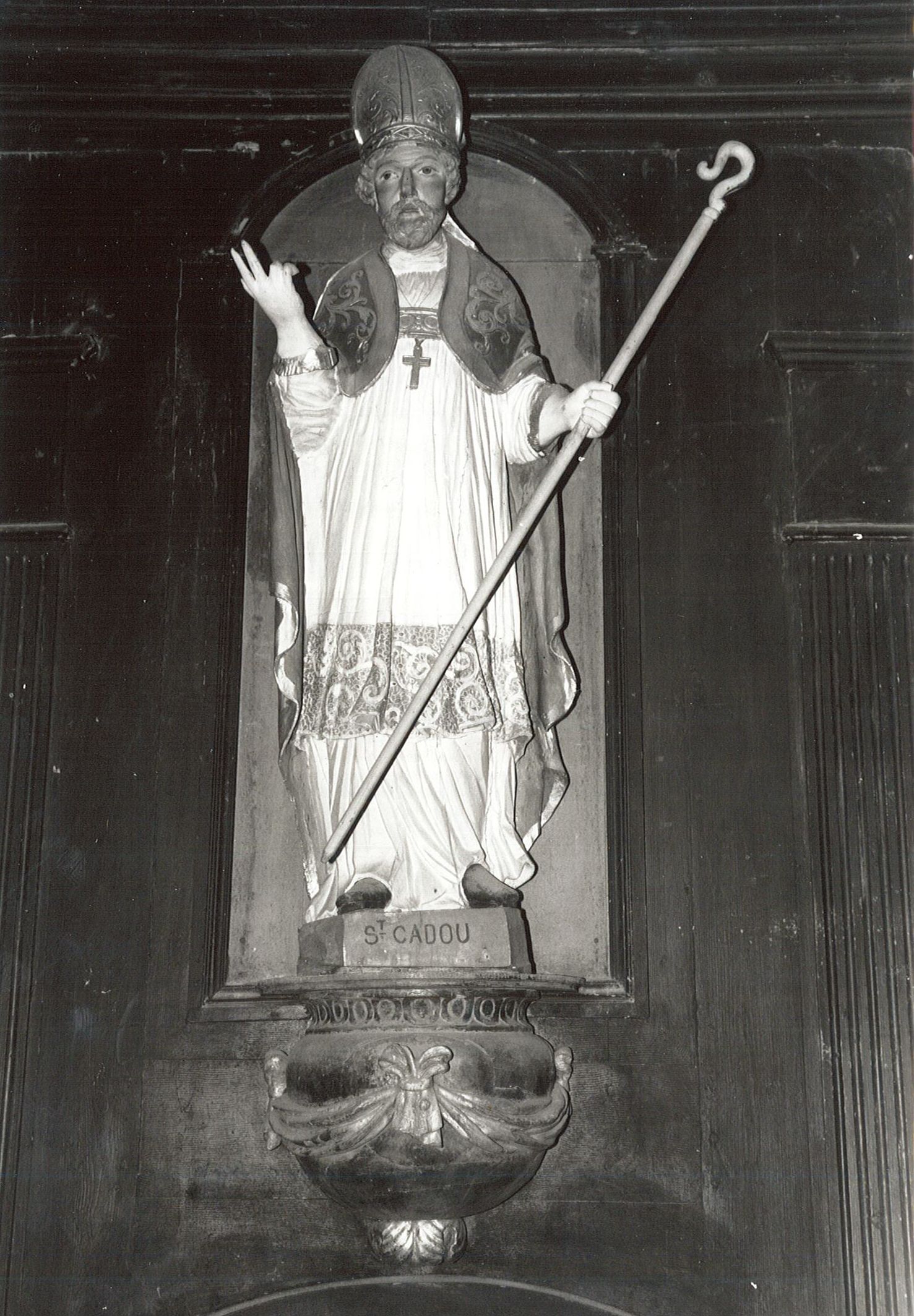 retable latéral nord, statue : Saint Cadou, vue générale