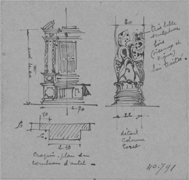 autel, retable, détails