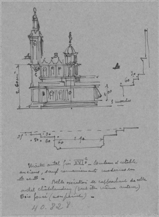 autel, retable (maître-autel), détail