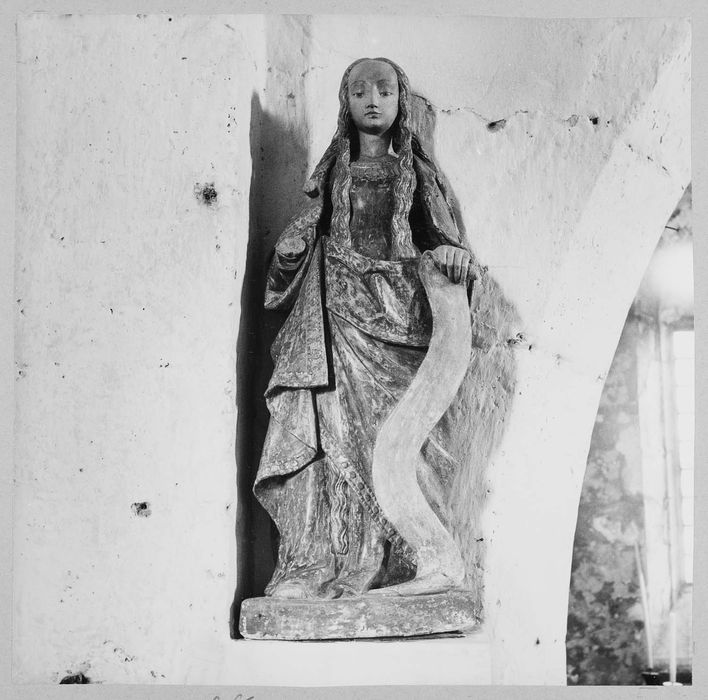 statue : sainte, dite sainte Marie l'Égyptienne, vue partielle