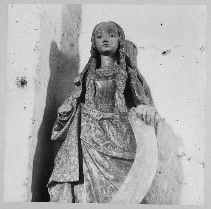 statue : sainte, dite sainte Marie l'Égyptienne, vue partielle