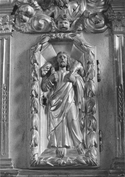 retable, relief, le Bon Pasteur, détail