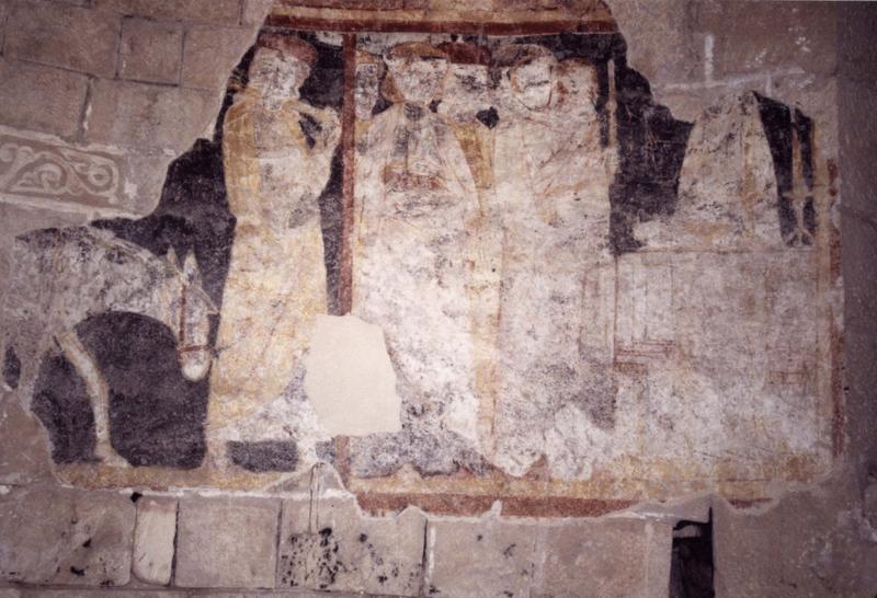 peinture monumentale, tambour de l'abside : Fuite en Egypte (la), Présentation au Temple (la), vue générale