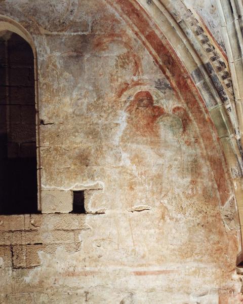 peinture monumentale, première travée sud : scène non identifiée, vue générale