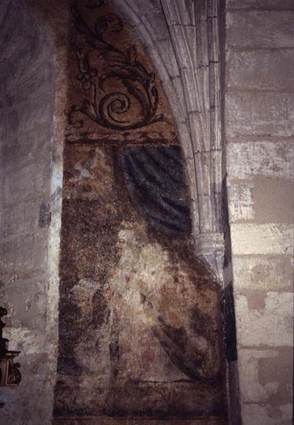 peinture monumentale du transept nord : Vierge de l'Annonciation, vue partielle