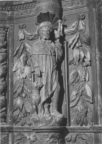 statuette du tabernacle du maître-autel : saint Roch, vue générale