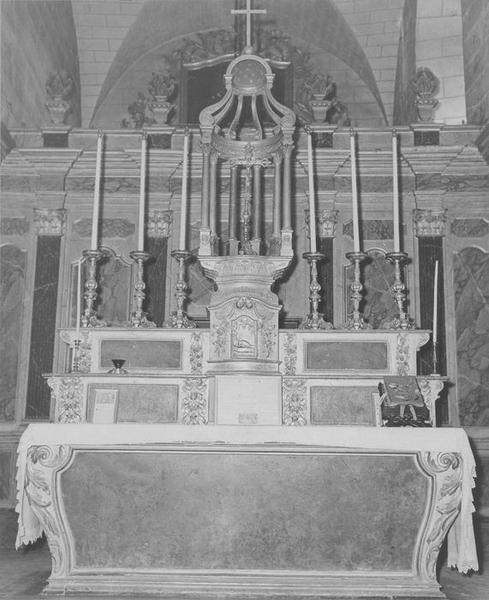 autel, tabernacle (maître-autel, tabernacle à dais d'exposition), vue générale