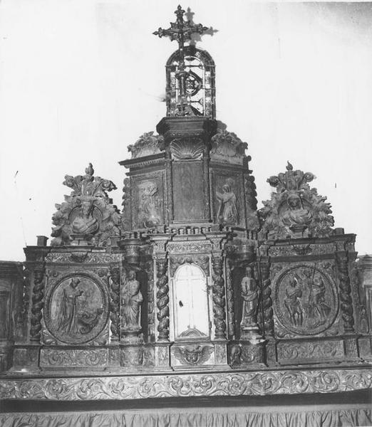 gradin, tabernacle (tabernacle à ailes et dais d'exposition), vue générale