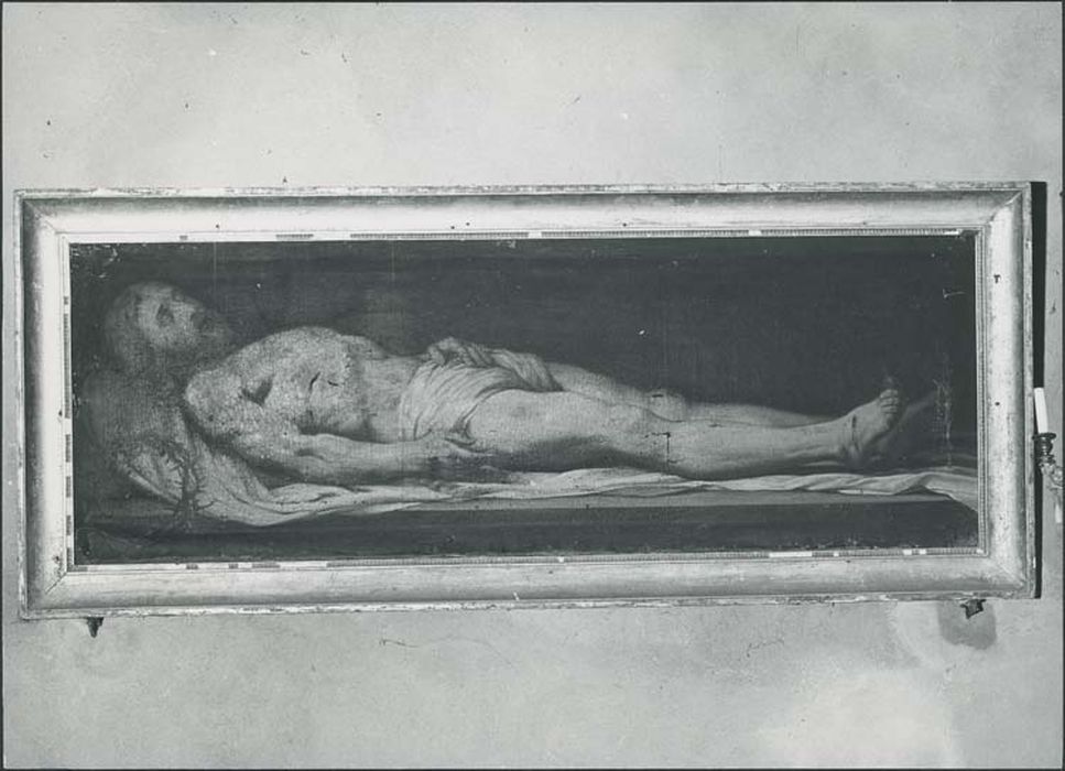 Tableau et son cadre : Christ mort