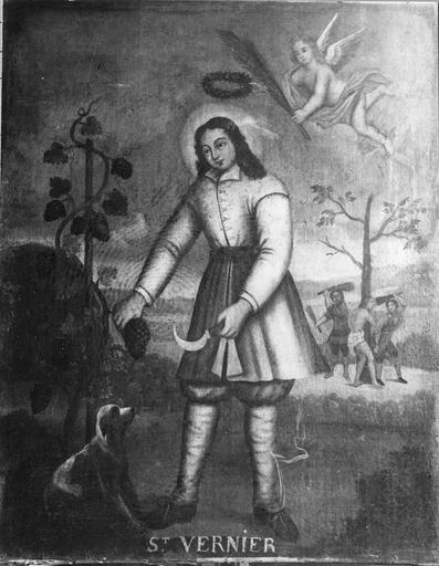 tableau : Saint Vernier, huile sur toile, 18e siècle