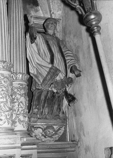 statue : saint prêchant, bois polychrome, 18e siècle