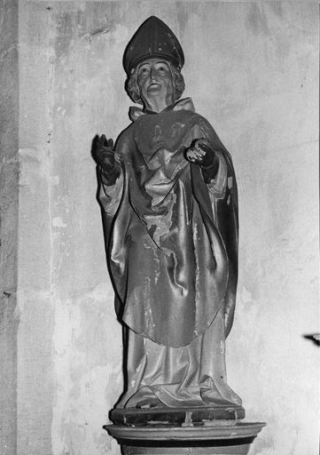 statue : Saint Augustin, bois polychrome et doré